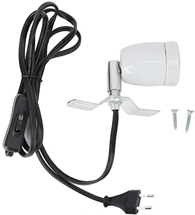 Tbest Port Lampe en Ceramue,Port Lampe Terum,Terums, Terums,Dlle E27 Ceramue,Base De Lampe Chauffante pour Reptile,Port De Dlle De Base D'Ampoule De Lampe Chauffante E27 ROF Reptile Pet Clip 30