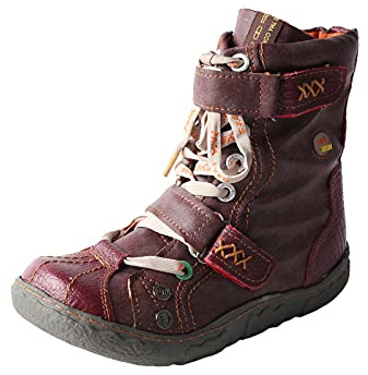 TMA EYES Botas de cuero atadas, botas de nieve para mujeres con fondo plano y pies anchos(Rojo,40)