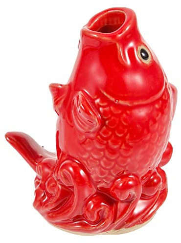 OFFSCH Statue De Carpe Céramique pour Fontaine Extérieure Décoration De Jardin Élégante Et Ornement De Bassin Installation Facile pour Et Balcons