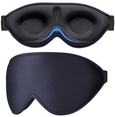 Gritin Anti-Ljus Sovmask för Män och Kvinnor - Noll Ögontryck Ögonmask | 3D Ergonomisk Design, Ögonrörelse och Ögonfrans Vänlig, Ultrabekväm Sömnmask för Sömn, Tupplur/Resetillbehör