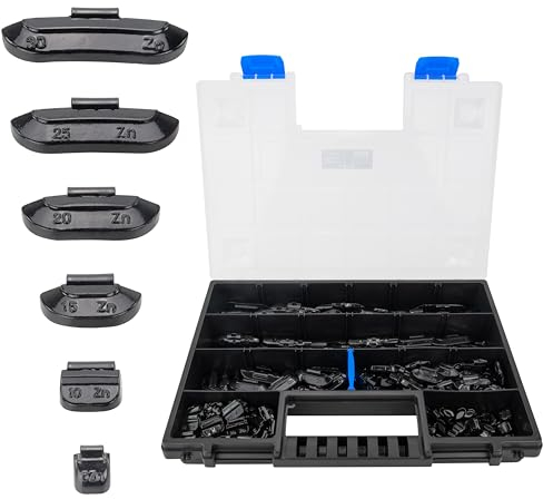 HASKYY Auswuchtgewichte Schlaggewichte Wuchtgewichte 225 TLG. 5-30g für Stahlfelgen inkl. Organizer Systemkoffer