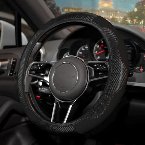 Flaconi Funda para volante de coche, compatible con la mayoría de las fundas de volante de coche (negro)