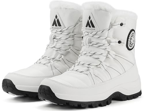 Mishansha Botas Mujer Invierno Botines Nieve Antideslizante Zapatos Calentitas Outdoor, Beige 42