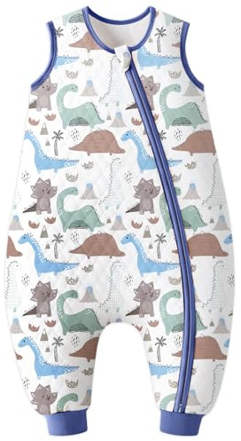 Yoofoss Piccolo quadrato Air Layer Split Leg Sacco a pelo 2.5TOG Blu Dinosauro M