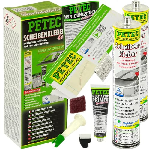 PETEC Scheibenkleber-Set inkl. 2x 310ml Kartusche Scheiben-Kleber Frontsche