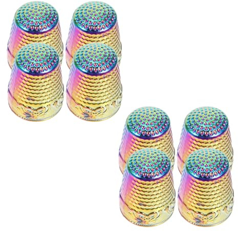 SHERCHPRY 8 Pezzi Ditali da Cucito in Metallo Regolabili per Quilting e Ricamo a Mano Protezione Dita per Cucito e Lavori Fai da Te Set Ditale da Dito Resistente e Stabile