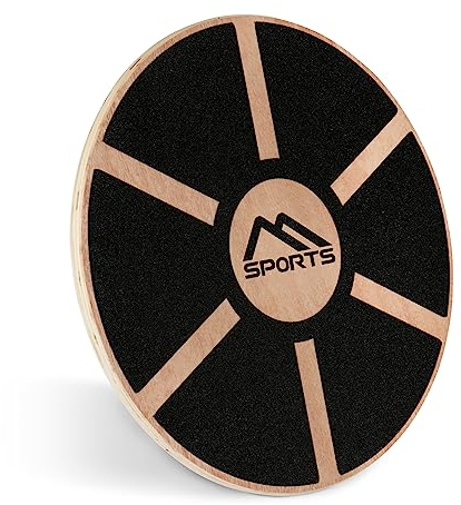 Balance Board aus Holz 39 cm Durchmesser inkl. Balance Übungsposter + Workout App GRATIS Therapiekreisel Physiotherapie Wackelbrett