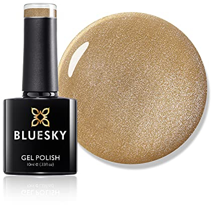 Bluesky Gel Nail Polish, Summer 2021 Collection, Drums Solo Ss2122, 10 ml, Bronze, Brown, Gold, Pearl, Shimmer, Metallic (Requires Curing Under UV/LED Lamp)