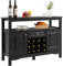 COSTWAY Sideboard Küchenschrank mit Türen und Schubladen, Küchekommode Holz, Buffetschrank Aufbewahrungsschrank Beistellschrank Weinschrank 116 x 40 x 82 cm (Schwarz)