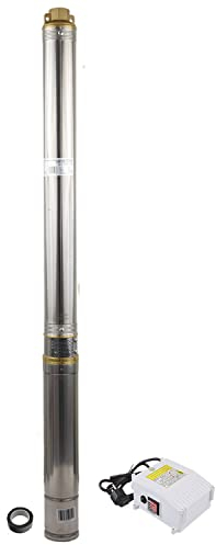 Agora-Tec® 3 Zoll Brunnenpumpe Tiefbrunnenpumpe PREMIUM 550W-3.0-85 20m Kabel, Qmax: 3000l/h, Hmax : 85 m, max.: 8,5 bar