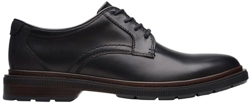 Clarks Burchill Derby Mens Black Leather, 9