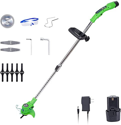 DDKYHU Cortacésped eléctrico Cortacésped eléctrico rotativo de 12 V Teles portátiles Recargables Máquina cortadora de casa de jardín Herramientas de poda de desmalezado de jardín Ligeras 2