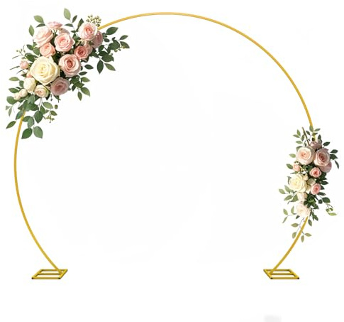ZIRUU Grande supporto per arco di palloncini, stabile, dorato, per matrimonio, arco di fiori, con base, per Natale, San Valentino, compleanno, decorazione per feste in 2 m