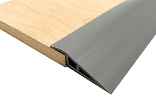1M Strisce di Transizione del Pavimento PVC Autoadesiva Soglia di Dislivello Pavimento Soglia di Transizione Profilo di Transizione Pavimento per Dislivello di 1cm (Larghezza 5 cm, Grigio)