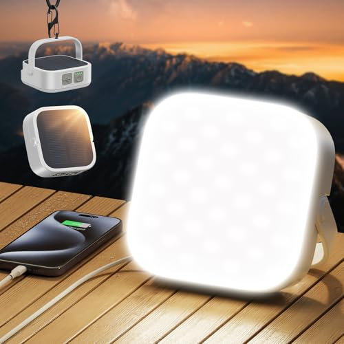 Eventek Campinglampe Solar 4000LM, 10000mAh Superhell LED Outdoor Camping Licht bis zu 144 Stunden mit 4 Modi, IP65 Wasserdicht Tragbar Aufladbar Zeltlampe für Camping, Stromausfälle, Wandern, Notfall