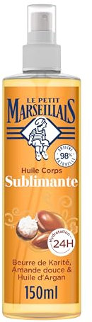 Le Petit Marseillais - Huile Corps Sublimante (Vaporisateur de 150 Ml) – Soin Corps Hydratation 24H – Huile pour le Corps au Beurre de Karité, Amande Douce et Huile d'Argan