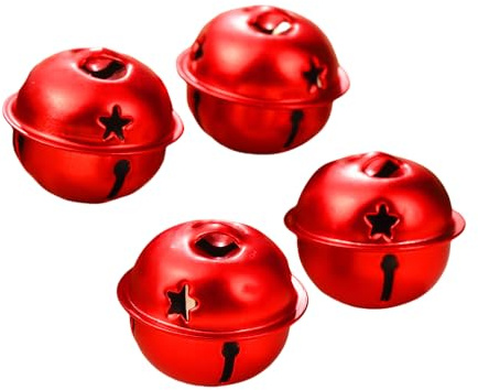 WANYI 20 Piezas Cascabeles Colores Campanilla Navideñas Campanas de Metal Cascabeles de Mascota Campanas Manualidades para DIY Manualidades Fabricación de Joyas Decoración Navideña(Rojo)