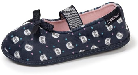 Isotoner Pantofole pantofole ballerine ragazza con elastico di tenuta, suola antiscivolo,, Marina, 32 EU