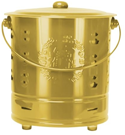 Canne à feu - Incinérateur en métal galvanisé | Burner en bois, seau à corbeille en acier inoxydable avec couvercle | Brûleur résistant à la chaleur pour cheminées cour paysages de campe