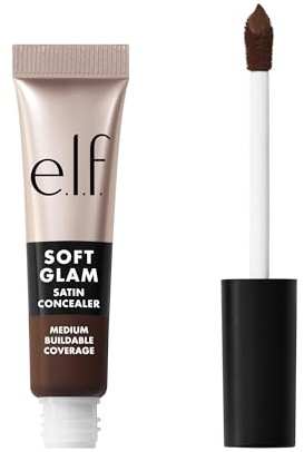 e.l.f. Soft Glam Satin Concealer, mittlere Deckkraft für Unreinheiten und Augenpartie, setzt sich nicht ab, langanhaltend, vegan und tierversuchsfrei, 64 Rich Neutral