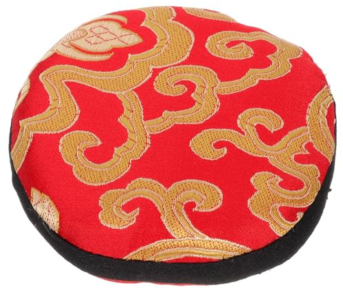 Coussin pour Bol Chantant Rouge en Tissu, Base Protectrice | Accessoire Bouddhiste, Confectionné à Main, Limite les Chocs et Protège le Support