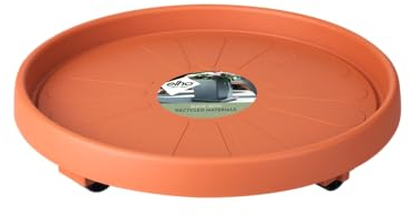 Elho Universal Planttaxi 40 - Plato por Interior y Exterior Accesorios - Ø 38.2 x H 6.5 cm - Marrón/Terra