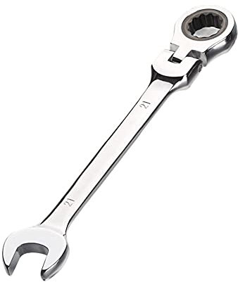 Aoktorkit Metric Tool Flex-Head Ratcheting Wrench 21MM,Professional Chrome Vanadium Ratchet Spanner Steel 72 Teeth 12 Point for DIY,Pipeline,Bicycle Repair and Home Maintance