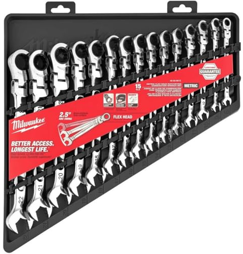 Milwaukee 15 Piece Metric Flex Head Wrench Set