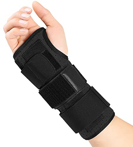 FITTOO Karpaltunnel Handgelenkbandage, Verstellbare Orthopädische Palmarschiene, Handgelenkstütze für Männer und Frauen zur Schmerzlinderung, Sehnenentzündung, Arthritis(Schwarz, Normal-Rechte Hand)
