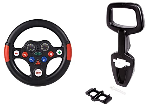 Big - Racing-Sound-Wheel - Lenkrad mit Racingsound, für Bobby Cars ab dem Baujahr 2010 & Big - Bobby Car Walker - 2-in-1 Lauflernhilfe und Rückenlehne in Einem, mit integriertem Kippschutz