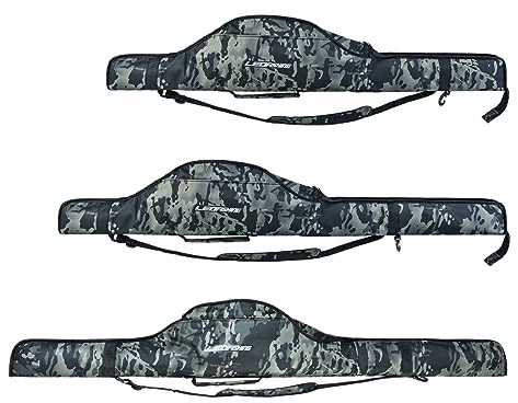 LEOFISHING Portable Folding Fishing Pole Bag 3.94ft/4.59ft/5.25ft Fishing Rod and Reel Protective Case Fishing Tackle Storage Bags Carry Organizer Outdoor for Fishing 3 Size (Small(120cm/3.94ft))