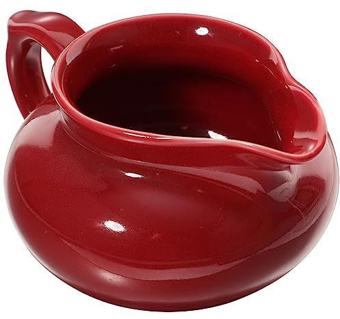 PACKOVE Ceramic Sauce Boat 4.7 Inch Multi-Function Gravy Jug for Household Condiments Salad Dressing Cheese Dip Serving