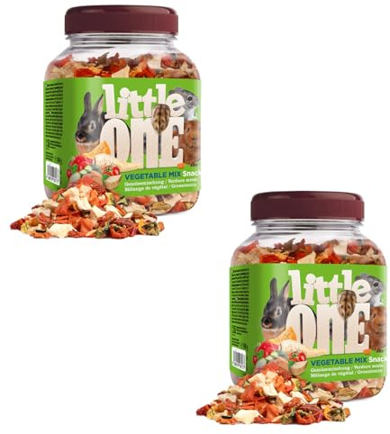 Little One VEGETABLE MIX Snack | Confezione Doppia | 2 x 140 g | Alimento complementare per roditori e conigli nani | Miscela composta da sette tipi di verdure essiccate