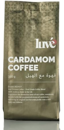 Luve Cardamom Ground Coffee 200g – Speciality Spiced 100% Arabica – Fresh Roasted UK – Premium Aromatic Blend with Real Cardamom – Exotic Flavour & Smooth Finish