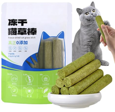 Cat Treats, Cat Chew Food - 6X Freeze-Dried Natural Cat Treats, Indoor Cat Teeth Cleaning Sticks, Kitten Treats, for Hair Removal