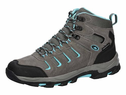 Lico Manaslu Bottes de Trekking Montantes Unisexes, Gris/Noir/Turquoise, Taille 40 EU, Gris, Noir, Turquoise, 40 EU
