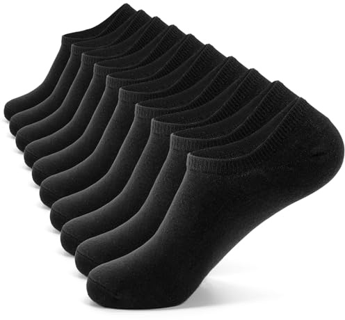 Bafiwu No Show Socks for Men, 5-Pack, Low Cut Athletic Socks with Anti-Slip Silicone, Black