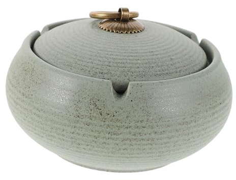 FUNOMOCYA Cerámica con Tapa Decorativo Antiviento para Uso Interior y Exterior Elegante y Funcional para Hogar Oficina