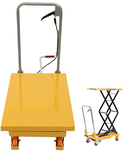 Carro Hidráulico Elevador de Tijera, Mesa Elevadora Móvil, Plataforma Plegable, Altura Ajustable, para Uso en Garaje y Jardín,200KG