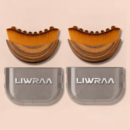 Liwraa Lymphatic Contour Face Brush, 2026 Version Ergonomically Designed Lymphatic Drainage Tool for Face & Neck, Facial Dry Brush for Depuffing, Lifting & Sculpting, Soft Bristles, 2 Pack