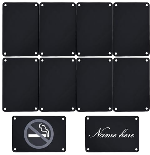 10 Pack Black Aluminium Blank Name Plates 100x60mm for Engraving Door Signs | Smooth uniform surface for laser marking; rigid corrosion-resistant build, easy to mount, suits custom office & home signage