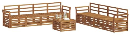 vidaXL Utomhussoffset 9 st Naturlig