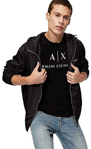 ARMANI EXCHANGE Collo Rotondo Logo, T-shirt, Uomo, Nero (Black 1200), S