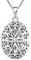 FJ Oval Foto Medaillon Kette Damen 925 Sterling Silber Personalisierte Medaillon zum öffnen für Bilder Memory Medaillon Anhänger Halskette Schmuck Geschenke für Frauen Mädchen