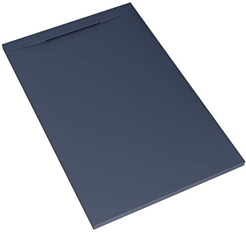 Plato de ducha de mármol antracita RAL7016, efecto piedra pizarra, serie Barcelona, slim 3 cm, revestido de Gelcoat, antideslizante