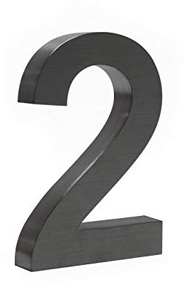 Número de casa 2 3D antracita 20cm Arial Resistente intemperie y corrosión Material montaje
