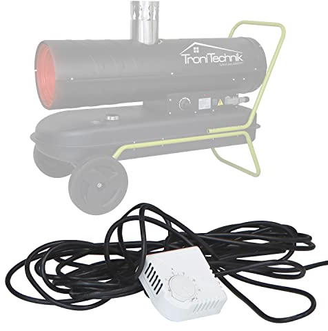 Tronitechnik® Externes Thermostat für Heizkanone TT-HK 244 und TT-HK 245 Heizkanone Dieselheizgebläse Dieselheizer Heißluftgenerator Heizgerät Bauheizer Heizer mit Tank, mit Rädern und Thermostat