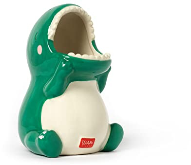 LEGAMI - Keramik-Stifthalter, Desk Friends, 12x9,7 cm, Dino-Thema, handbemalt