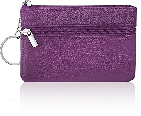 Aucuu Portafoglio in Pelle Donna, Mini Portamonete Con Portachiavi