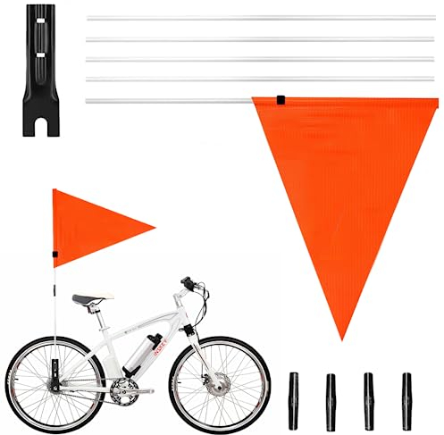 Fahrradfahne für Kinder, Fahrrad Wimpel Wimpelstange,Kinderfahrrad Sicherheitswimpel, Kinderfahrrad Wimpel,Fahrrad Fahne, mit Befestigungswinkel, Für Jungen Mädchen Radfahren,(Orange)